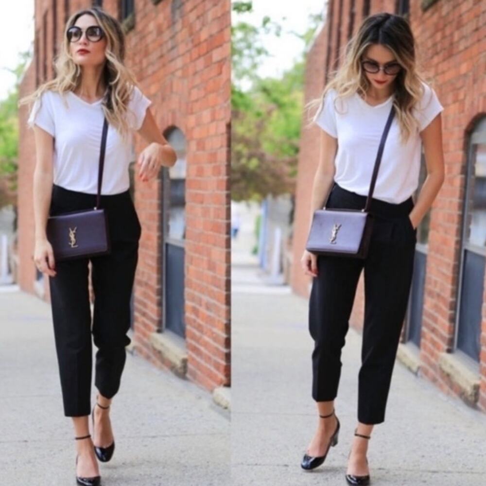 Aritzia Babaton Cohen Pull On Black Trouser Pants size 4